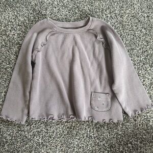 Easy Peasy Toddler Girl Long Sleeve Ruffle Top Light Purple Size 3T